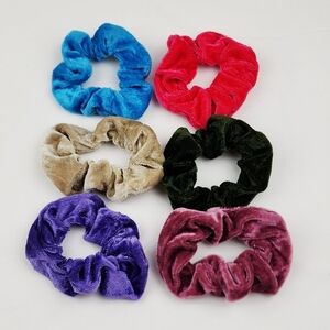 Velvet Scrunchie Hair Ties Bundle Of 6